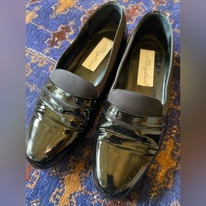 Mezlan Mirage Men 7 M Black Patent Leather Slip On Tuxedo Dress Loafers Shoes